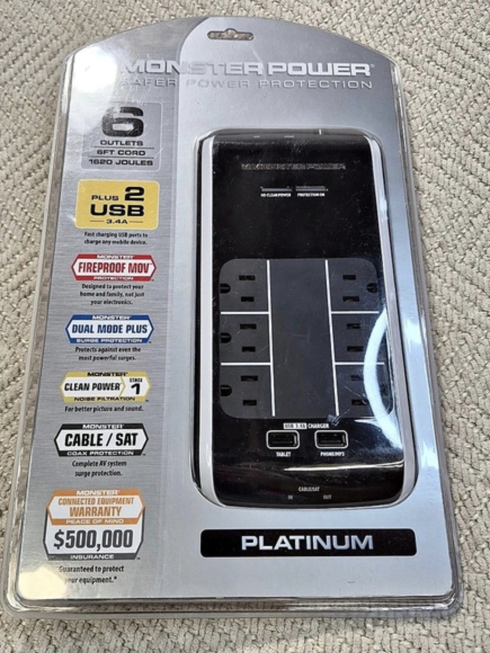 Monster Platinum Surge Protector NWT